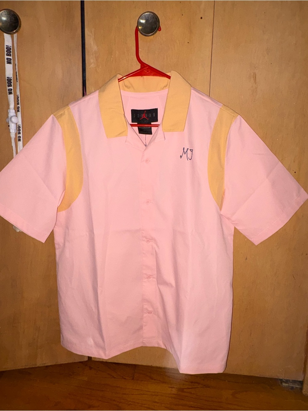 Jordan Pink Button-Up Shirt and Pant Set